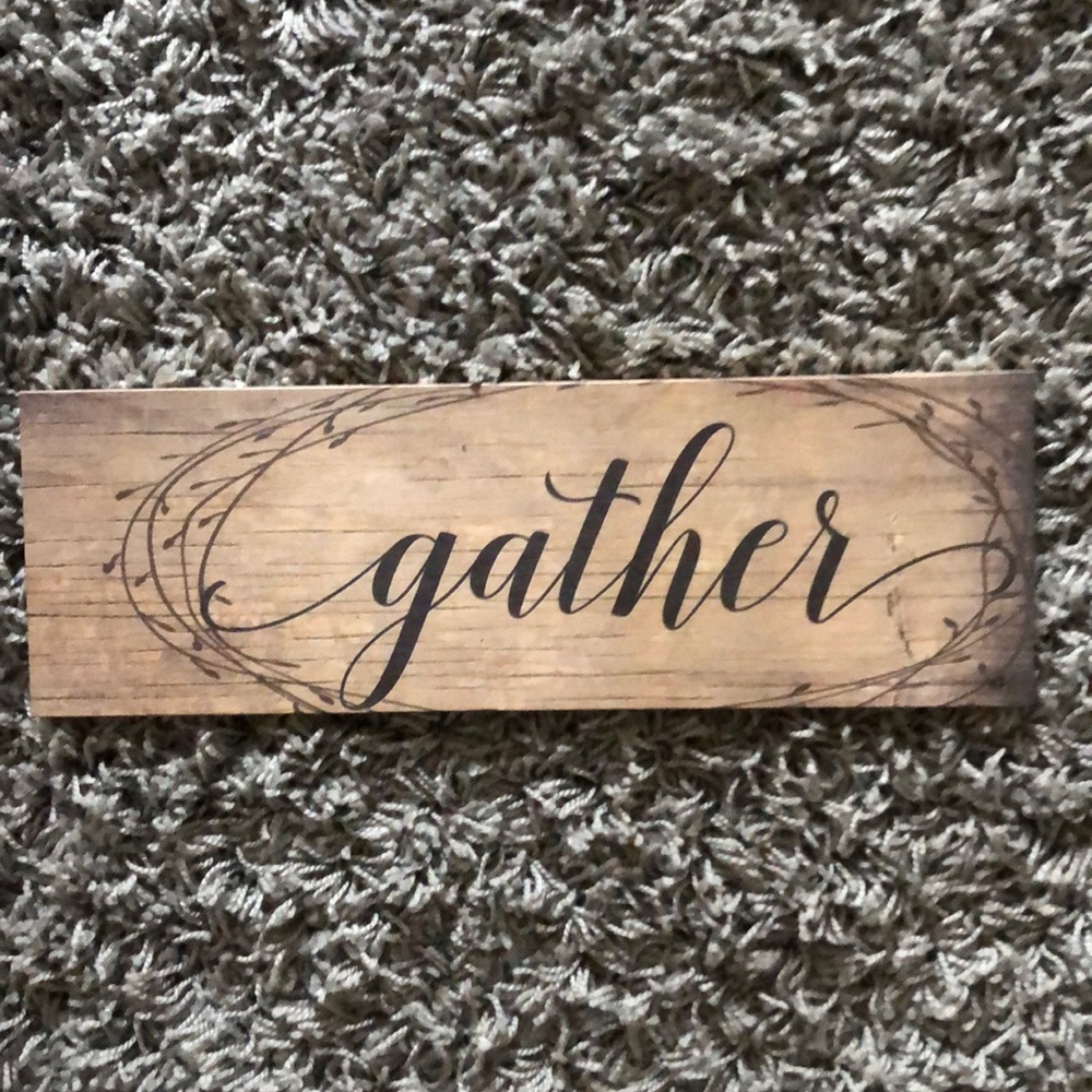 Gather wall sign